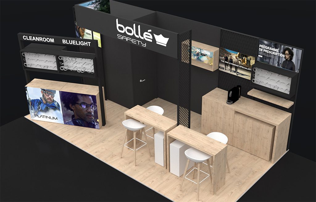 Bollé Safety - Reusable modular stand - 3D View - Top